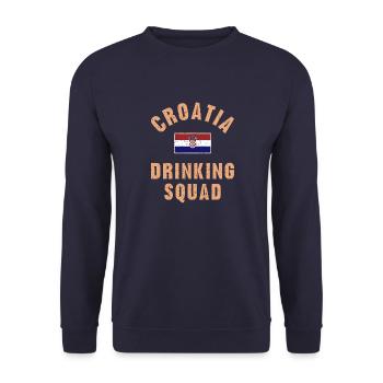 Kroatien Hrvtska Balkan Urlaub Herkunft spruch - Unisex Pullover - Navy - Vorne - Alina (178cm) & Michal (187cm)