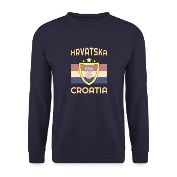 Croatia Balkans National Origin Utlaub - Unisex Sweatshirt - navy - Front - Alina (178cm) & Michal (187cm)