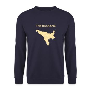 Balkan Saying Origin Pride Serbia Croatia - Unisex Sweatshirt - navy - Front - Alina (178cm) & Michal (187cm)