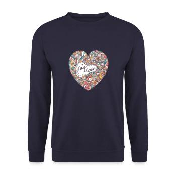 Buntes Herz - vivre et aimer - Sweat-shirt Unisexe - marine - Devant - Alina (178cm) & Michal (187cm)