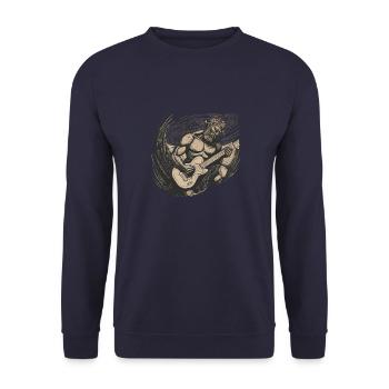 Homme jouant de la guitare électrique Rock 'n' roll - Sweat-shirt Unisexe - marine - Devant - Alina (178cm) & Michal (187cm)