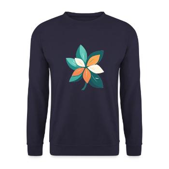 Fleur de jasmin dans le style dessin animé - Sweat-shirt Unisexe - marine - Devant - Alina (178cm) & Michal (187cm)