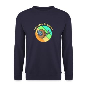 Salmon on Bagel Kosher Israel Saying Jew - Unisex Sweatshirt - navy - Front - Alina (178cm) & Michal (187cm)