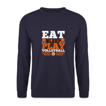 Eat sleep play volleyball - Sweat-shirt Unisexe - marine - Devant - Alina (178cm) & Michal (187cm)