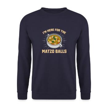 Passover Kosher Matzo Israel Cuisine Jewish - Unisex Sweatshirt - navy - Front - Alina (178cm) & Michal (187cm)
