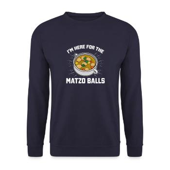 Passover Kosher Matzo Israel Cuisine Jewish - Unisex Sweatshirt - navy - Front - Alina (178cm) & Michal (187cm)