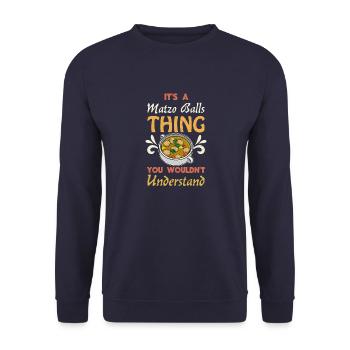 Matzo Passover Kosher Israel Cuisine Jewish - Unisex Sweatshirt - navy - Front - Alina (178cm) & Michal (187cm)