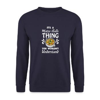Israel Jew Kosher Cuisine Matzah Passover - Unisex Sweatshirt - navy - Front - Alina (178cm) & Michal (187cm)