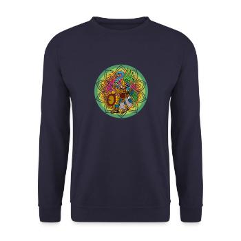 Déité mexicaine Mexico Huitzilopochtli - Sweat-shirt Unisexe - marine - Devant - Alina (178cm) & Michal (187cm)