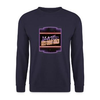Funny Cat Long Sleeve Shirts Pet Cat - Unisex Sweatshirt - navy - Front - Alina (178cm) & Michal (187cm)