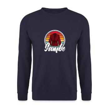 Sambo Self Défense Art Martial Sport Fighter - Sweat-shirt Unisexe - marine - Devant - Alina (178cm) & Michal (187cm)