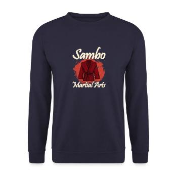 Sambo Fighter Russia Sports Suit Fighting Style - Unisex Sweatshirt - navy - Front - Alina (178cm) & Michal (187cm)