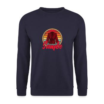 Sambo Self Défense Art Martial Sport Fighter - Sweat-shirt Unisexe - marine - Devant - Alina (178cm) & Michal (187cm)