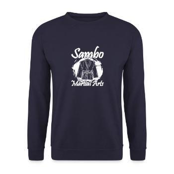 Sambo Fighter Russia Sports Suit Fighting Style - Unisex Sweatshirt - navy - Front - Alina (178cm) & Michal (187cm)