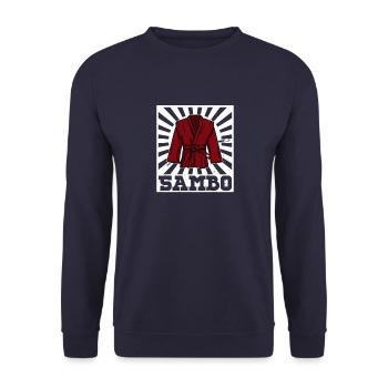 Sambo wrestling martial arts fighters martial artists - Unisex Sweatshirt - navy - Front - Alina (178cm) & Michal (187cm)