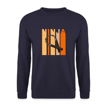 Armes japonaises Nunchaku Ninja Entraînement Arts martiaux - Sweat-shirt Unisexe - marine - Devant - Alina (178cm) & Michal (187cm)