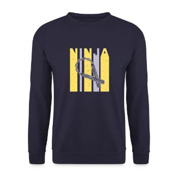 Japan Weapons Nunchaku Ninja Training Martial Arts - Unisex Sweatshirt - navy - Front - Alina (178cm) & Michal (187cm)