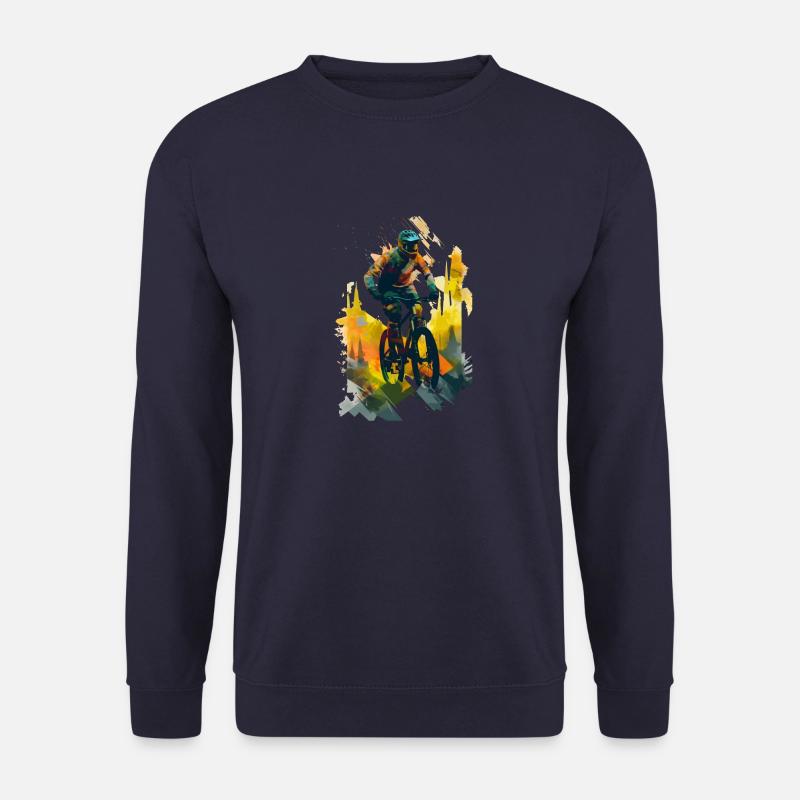 Abstract Mountain Biker Downhill - Unisex Sweatshirt - navy
