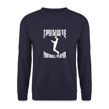 Fußballmannschaft Fußballspieler Fußballdesign - Unisex Pullover - Navy - Vorne - Alina (178cm) & Michal (187cm)