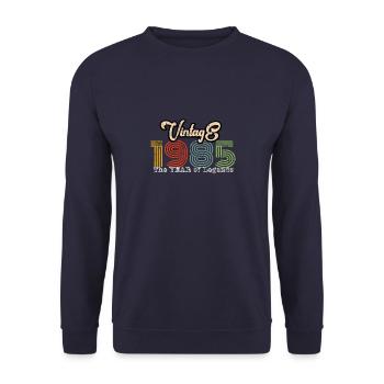 Millésime 1985 - Sweat-shirt Unisexe - marine - Devant - Alina (178cm) & Michal (187cm)