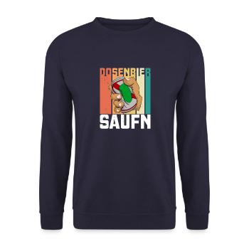 Dosenbier Saufen Spruch Alkohol Bier Kampftrinker - Unisex Pullover - Navy - Vorne - Alina (178cm) & Michal (187cm)