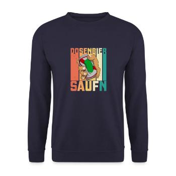 Dosenbier Saufen Spruch Alkohol Bier Kampftrinker - Unisex Pullover - Navy - Vorne - Alina (178cm) & Michal (187cm)