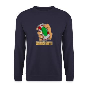 Bierliebhaber Dosenbier Alkohol Party Trinker - Unisex Pullover - Navy - Vorne - Alina (178cm) & Michal (187cm)