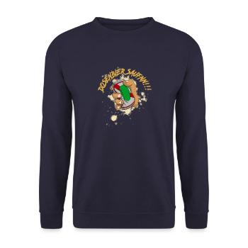 Dosenbier Party Saufen Bier Biertrinker Alkohol - Unisex Pullover - Navy - Vorne - Alina (178cm) & Michal (187cm)