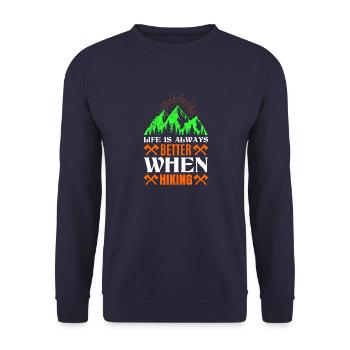 When Hiking - Unisex Pullover - Navy - Vorne - Alina (178cm) & Michal (187cm)