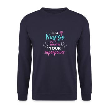 I'm a nurse - Unisex Sweatshirt - navy - Front - Alina (178cm) & Michal (187cm)