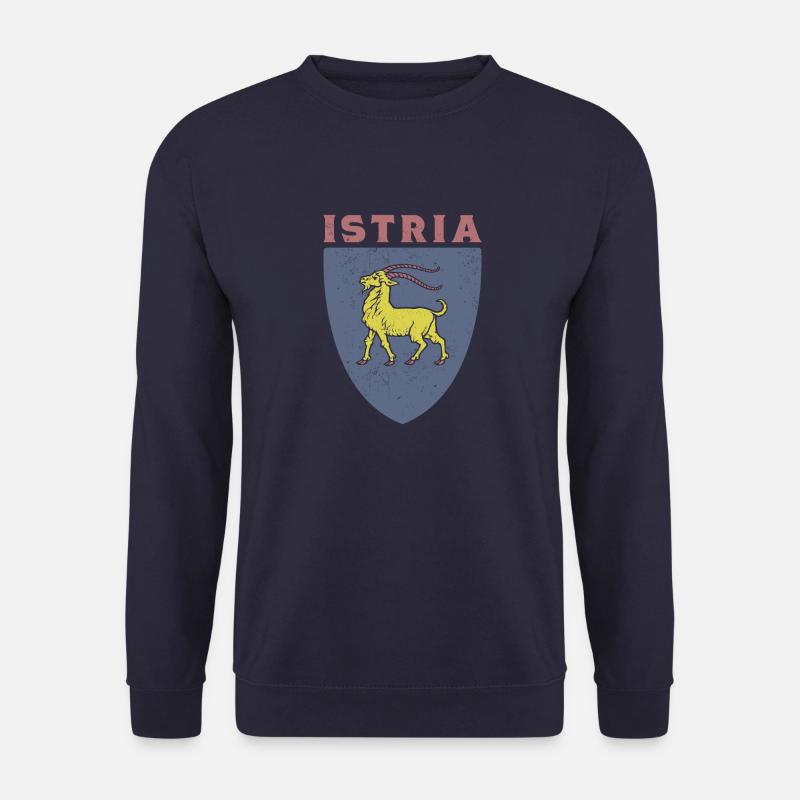 Istrien Flagge Hrvatska Balkan Kroatien Reise Urla - Unisex Pullover - Navy