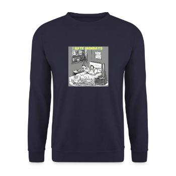 Gâche du matin ou lève-tard? - Sweat-shirt Unisexe - marine - Devant - Alina (178cm) & Michal (187cm)