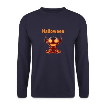 SPOOKY HALLOWEEN - Unisex Pullover - Navy - Vorne - Alina (178cm) & Michal (187cm)