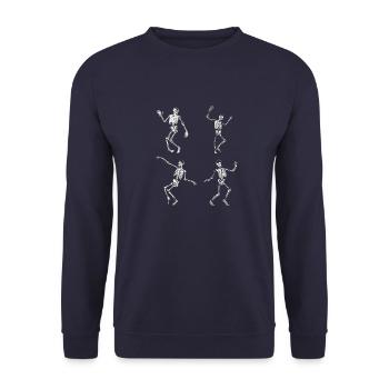 Dancing skeletons - Unisex Sweatshirt - navy - Front - Alina (178cm) & Michal (187cm)
