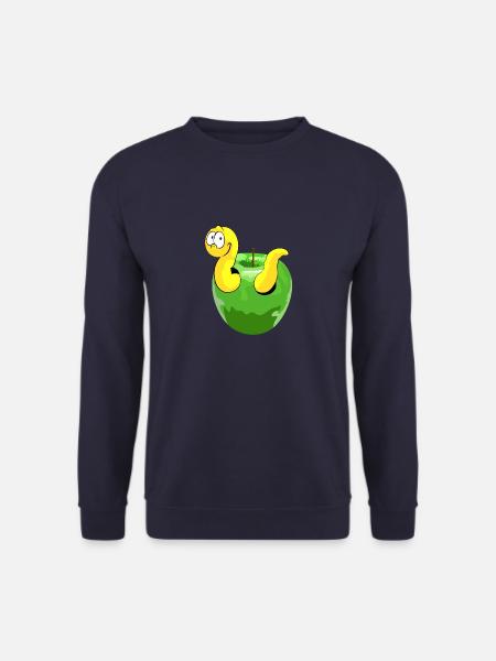 Apfel Würmchen - da ist der Wurm drin - Humor - Unisex Pullover - Navy