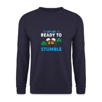 Let's get ready to strumble. Let's drink. - Unisex Sweatshirt - navy - Front - Alina (178cm) & Michal (187cm)