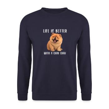 La vie est plus belle avec un chau chau - Sweat-shirt Unisexe - marine - Devant - Alina (178cm) & Michal (187cm)