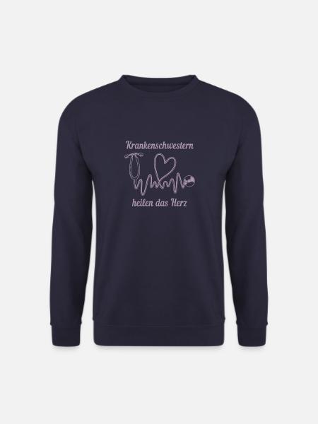 Herzformiges Stethoskop: Krankenschwestern heilen - Unisex Pullover - Navy