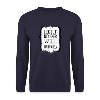 perserkatze seekatze geschenk spruch streunerkatze - Unisex Pullover - Navy - Vorne - Alina (178cm) & Michal (187cm)