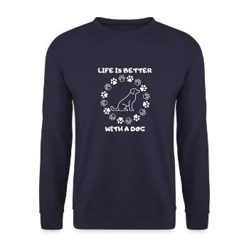 Chien Chiot Propriétaire de chien Golden Retriever Dogs - Sweat-shirt Unisexe - marine - Devant - Alina (178cm) & Michal (187cm)