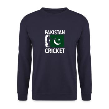 Lustiges Kricket Spruch Vintage Cricket Spiel - Unisex Pullover - Navy - Vorne - Alina (178cm) & Michal (187cm)