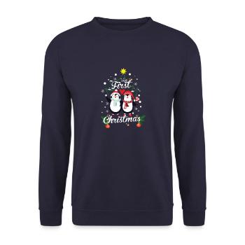 Penguins First Christmas Newborn - Unisex Sweatshirt - navy - Front - Alina (178cm) & Michal (187cm)