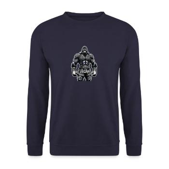 Muay Thai Gorilla Thai Boxen und Kickboxen - Unisex Pullover - Navy - Vorne - Alina (178cm) & Michal (187cm)