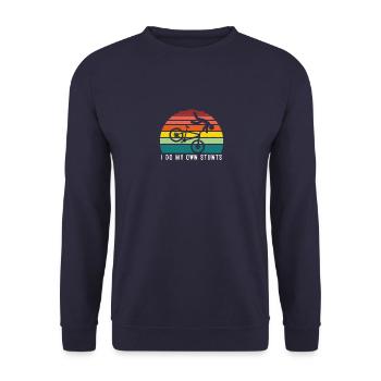 Rétro je fais mes propres cascades vélo amateurs Vintage jeu de mots - Sweat-shirt Unisexe - marine - Devant - Alina (178cm) & Michal (187cm)