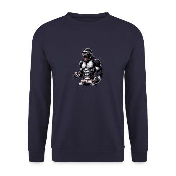 Starker Muay Thai Gorilla - Thai Boxen und Kämpfen - Unisex Pullover - Navy - Vorne - Alina (178cm) & Michal (187cm)
