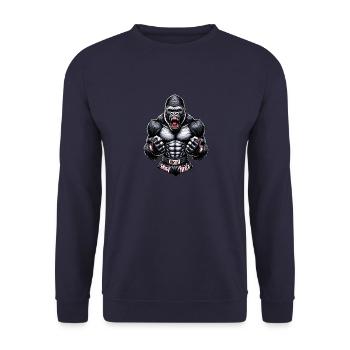 Muay Thai Gorilla - Thailändisches Boxen und - Unisex Pullover - Navy - Vorne - Alina (178cm) & Michal (187cm)