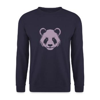 Portrait de tête de silhouette de panda - Sweat-shirt Unisexe - marine - Devant - Alina (178cm) & Michal (187cm)