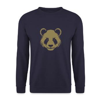 Portrait de tête de silhouette de panda - Sweat-shirt Unisexe - marine - Devant - Alina (178cm) & Michal (187cm)