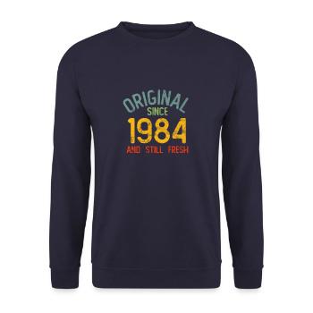 Millésime 1984 - Sweat-shirt Unisexe - marine - Devant - Alina (178cm) & Michal (187cm)