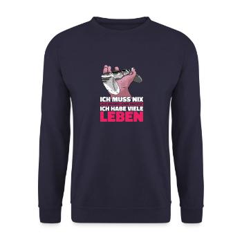 Lustiges Gaming Motiv - Perfektes Geschenk - Unisex Pullover - Navy - Vorne - Alina (178cm) & Michal (187cm)